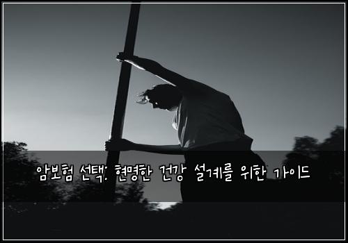  암보험 선택: 현명한 건강 설계를 위한 가이드