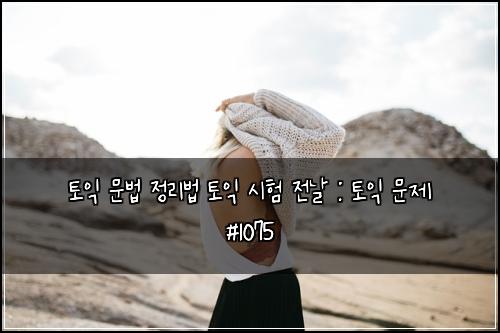 토익 문법 정리법 토익 시험 전날 : 토익 문제 #1075