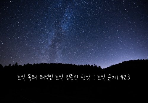 토익 독해 해석법 토익 집중력 향상 : 토익 문제 #213