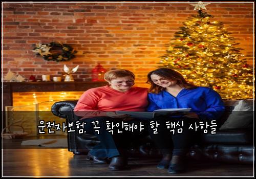 운전자보험: 꼭 확인해야 할 핵심 사항들