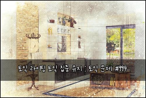 토익 라이팅 토익 집중 유지 : 토익 문제 #994