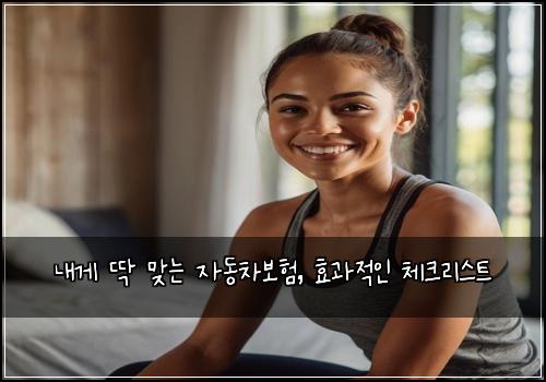  내게 딱 맞는 자동차보험, 효과적인 체크리스트