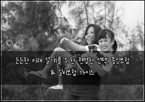 든든한 미래 설계를 위한 현명한 선택: 종신보험 & 실비보험 가이드
