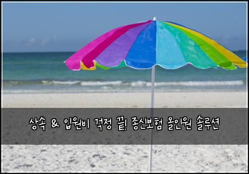  상속 & 입원비 걱정 끝! 종신보험 올인원 솔루션