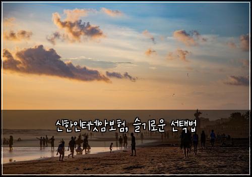 신한인터넷암보험, 슬기로운 선택법