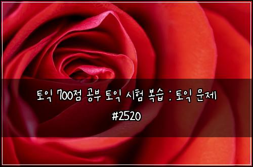 토익 700점 공부 토익 시험 복습 : 토익 문제 #2520