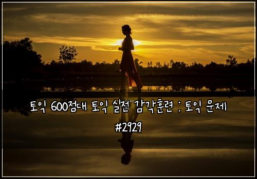 토익 600점대 토익 실전 감각훈련 : 토익 문제 #2929