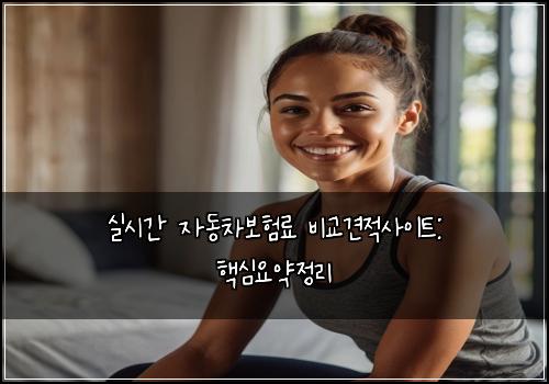 실시간 자동차보험료 비교견적사이트: 핵심요약정리