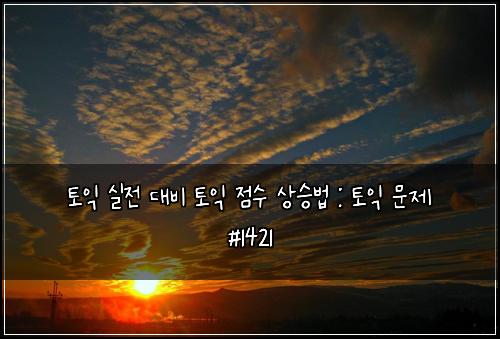 토익 실전 대비 토익 점수 상승법 : 토익 문제 #1421