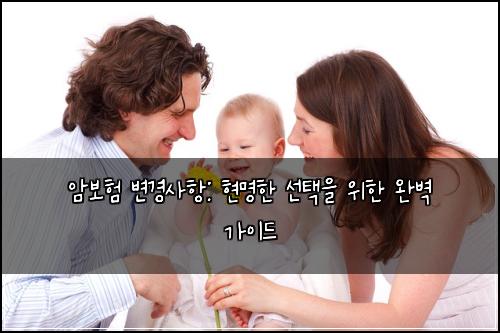 암보험 변경사항: 현명한 선택을 위한 완벽 가이드
