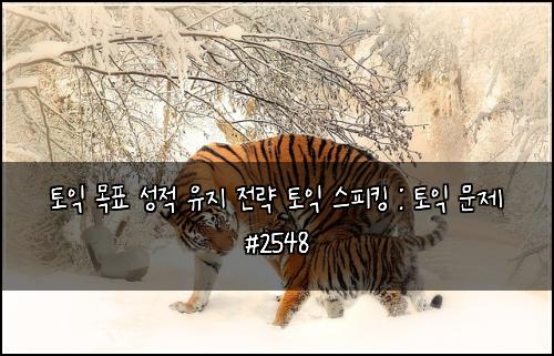 토익 목표 성적 유지 전략 토익 스피킹 : 토익 문제 #2548