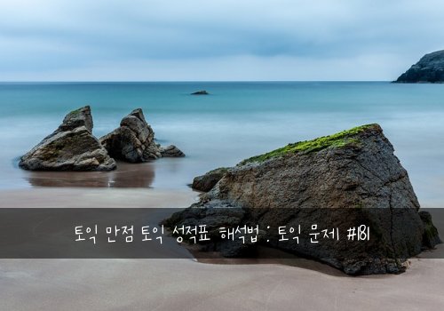 토익 만점 토익 성적표 해석법 : 토익 문제 #181