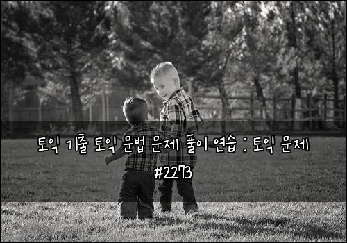 토익 기출 토익 문법 문제 풀이 연습 : 토익 문제 #2273