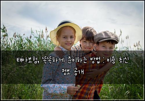태아보험, 똑똑하게 준비하는 방법 : 비용 최신 정보 공개