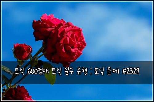 토익 600점대 토익 실수 유형 : 토익 문제 #2329