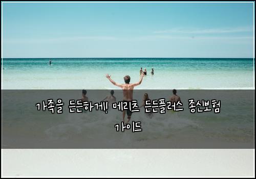  가족을 든든하게! 메리츠 든든플러스 종신보험 가이드