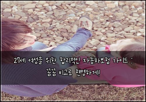 27세 여성을 위한 합리적인 자동차보험 가이드 : 꼼꼼 비교로 현명하게!