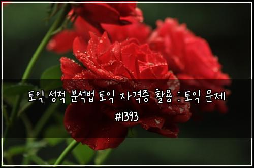 토익 성적 분석법 토익 자격증 활용 : 토익 문제 #1393