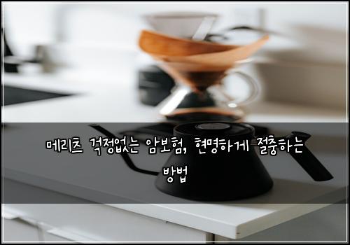 메리츠 걱정없는 암보험, 현명하게 절충하는 방법