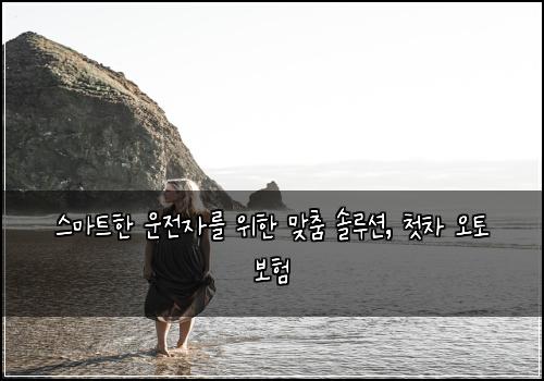  스마트한 운전자를 위한 맞춤 솔루션, 첫차 오토 보험