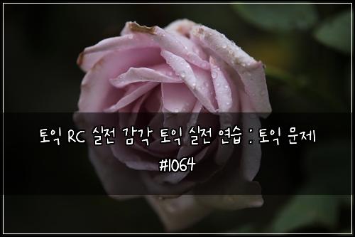 토익 RC 실전 감각 토익 실전 연습 : 토익 문제 #1064