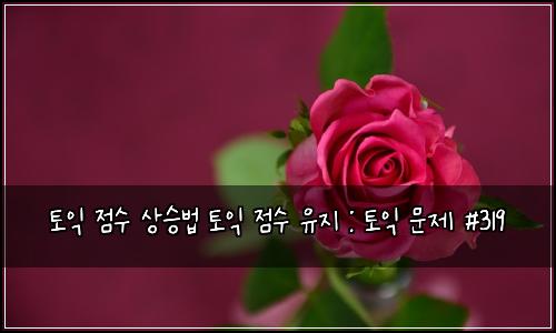 토익 점수 상승법 토익 점수 유지 : 토익 문제 #319