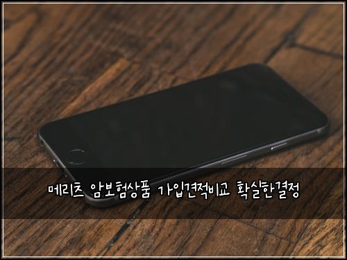 메리츠 암보험상품 가입견적비교 확실한결정