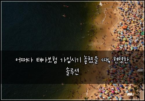  어쩌다 태아보험 가입시기 놓쳤을 때, 현명한 솔루션
