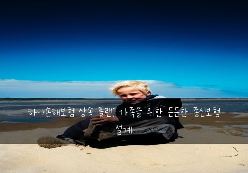 하나손해보험 상속 플랜: 가족을 위한 든든한 종신보험 설계