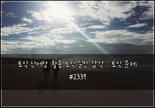 토익 단어장 활용 토익 실전 감각 : 토익 문제 #2339