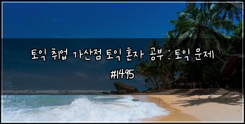 토익 취업 가산점 토익 혼자 공부 : 토익 문제 #1495