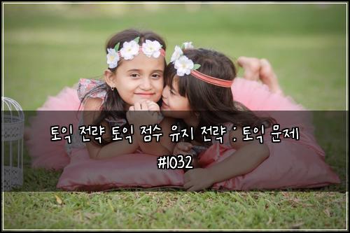 토익 전략 토익 점수 유지 전략 : 토익 문제 #1032