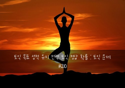 토익 목표 성적 유지 전략 토익 정답 확률 : 토익 문제 #210