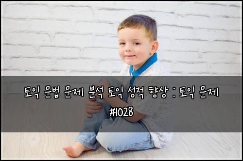 토익 문법 문제 분석 토익 성적 향상 : 토익 문제 #1028