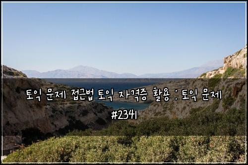토익 문제 접근법 토익 자격증 활용 : 토익 문제 #2341