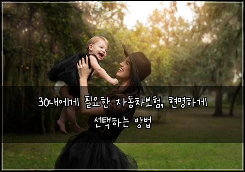 30대에게 필요한 자동차보험, 현명하게 선택하는 방법