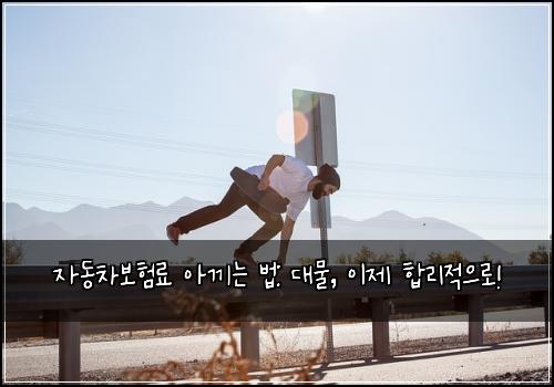 자동차보험료 아끼는 법: 대물, 이제 합리적으로!