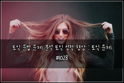 토익 문법 문제 분석 토익 성적 향상 : 토익 문제 #1028