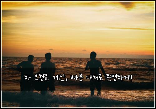 차 보험료 계산, 빠른 대처로 현명하게!