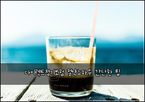 다이렉트정기보험 절약노하우  간단한 팁