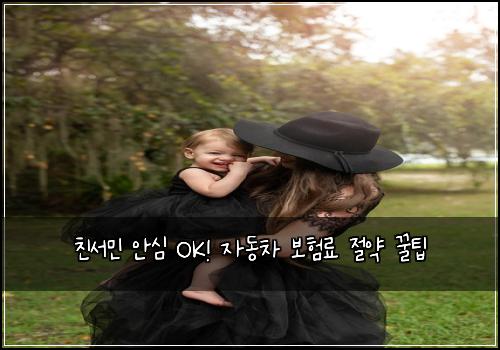 친서민 안심 OK! 자동차 보험료 절약 꿀팁