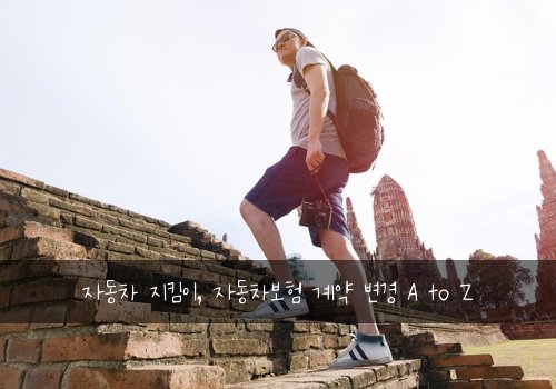 자동차 지킴이, 자동차보험 계약 변경 A to Z