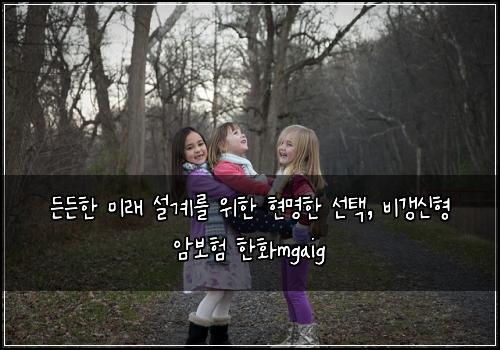  든든한 미래 설계를 위한 현명한 선택, 비갱신형 암보험 한화mgaig