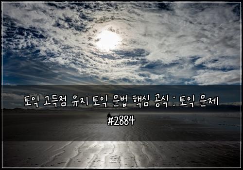 토익 고득점 유지 토익 문법 핵심 공식 : 토익 문제 #2884