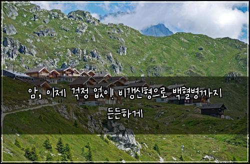 암, 이제 걱정 없이! 비갱신형으로 백혈병까지 든든하게