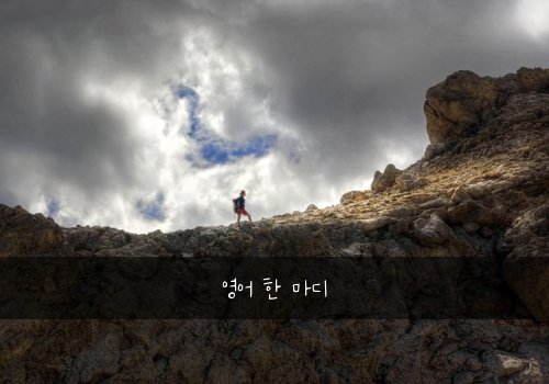 영어 한 마디