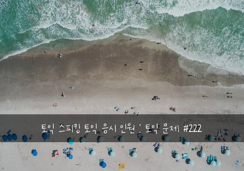 토익 스피킹 토익 응시 인원 : 토익 문제 #222