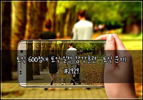 토익 600점대 토익 실전 감각훈련 : 토익 문제 #2929