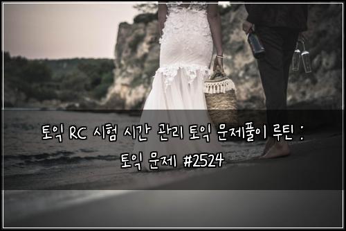 토익 RC 시험 시간 관리 토익 문제풀이 루틴 : 토익 문제 #2524