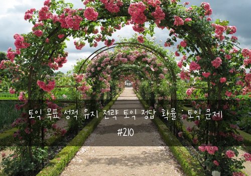 토익 목표 성적 유지 전략 토익 정답 확률 : 토익 문제 #210